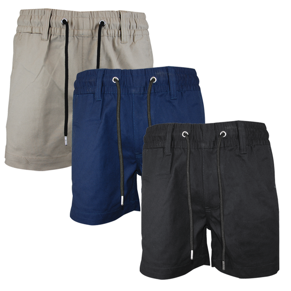 elastic waist work shorts